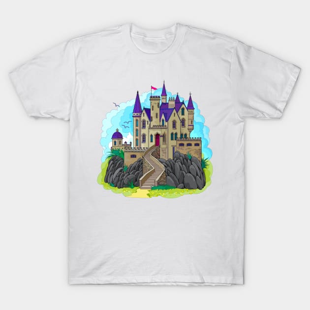 Fantasy gothic medieval fortress. T-Shirt by Artist Natalja Cernecka